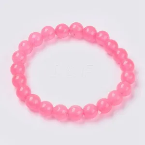 10mm Vivid Pink Madagascar Rose Quartz Bead Bracelet