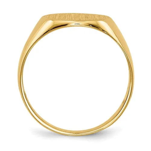 14k 10.5x11 mm Closed Back Round Top Signet Ring