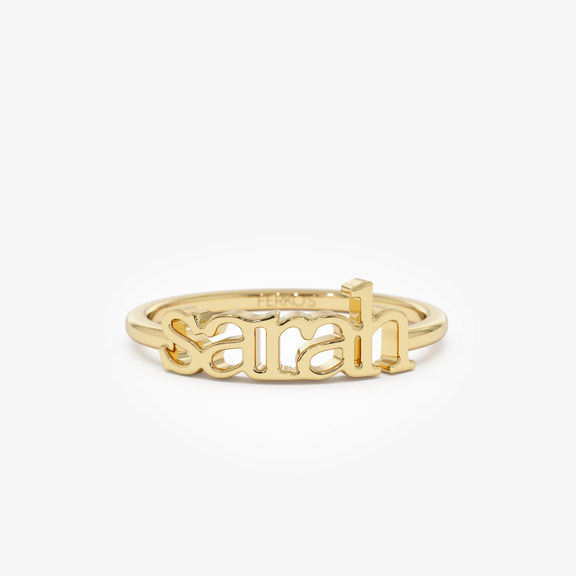 14K Gold Custom Name Ring