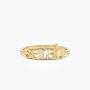 14K Gold Custom Name Ring