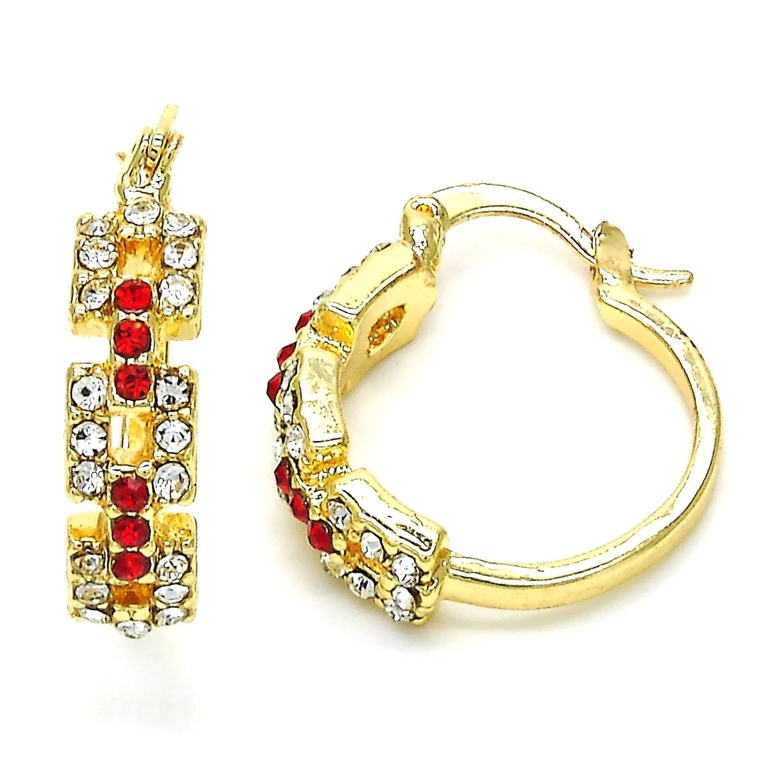 14K Gold Filled Garnet Unique Shape Earrings