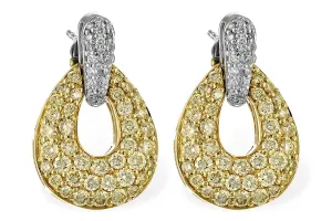 14K Yellow and White Gold Diamond Earrings