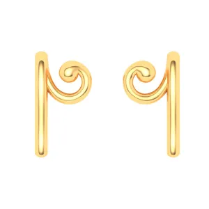 14KT Unique Shape Gold Stud Earrings From Online Exclusive