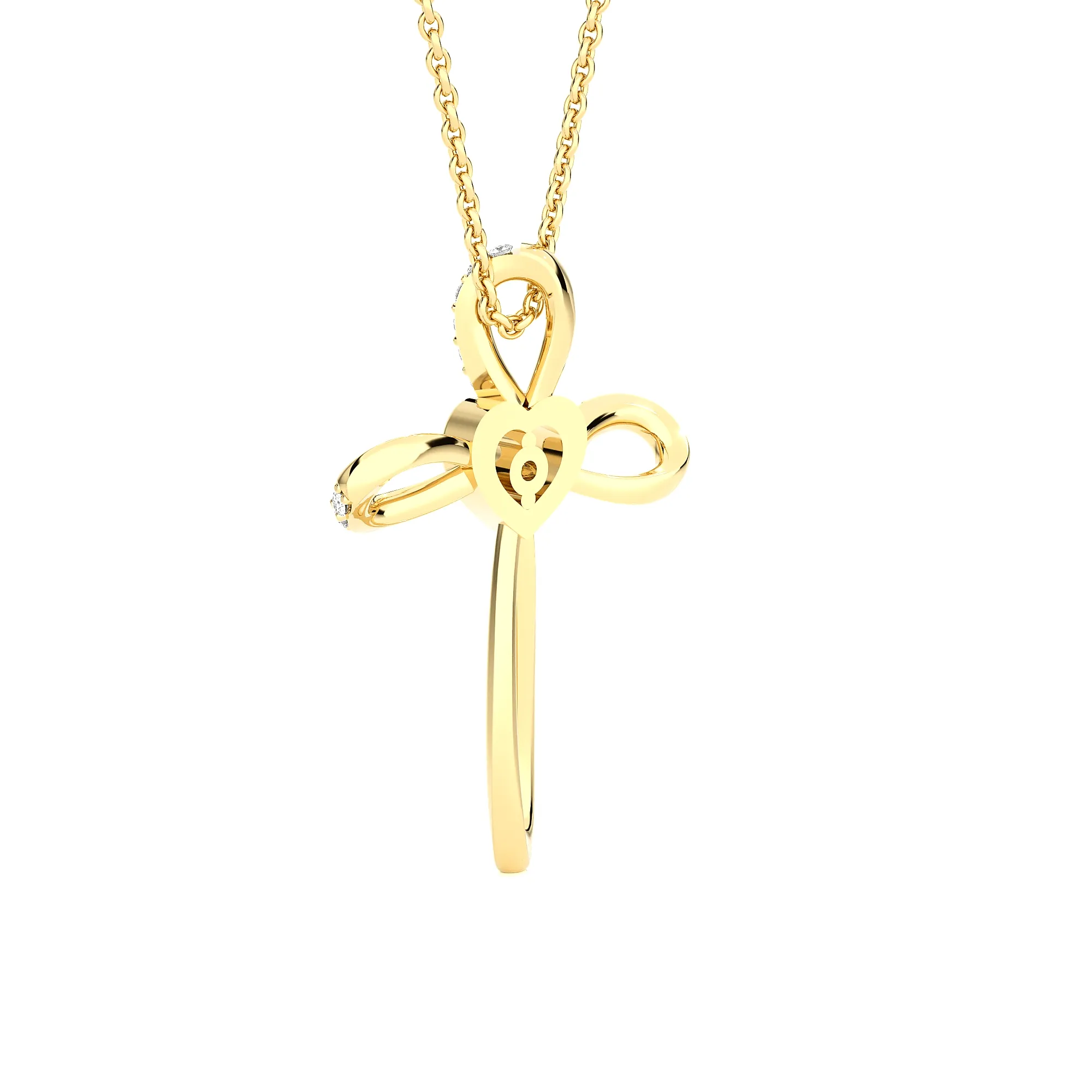 1/8  ctw Round Lab Grown Diamond Cross Pendant