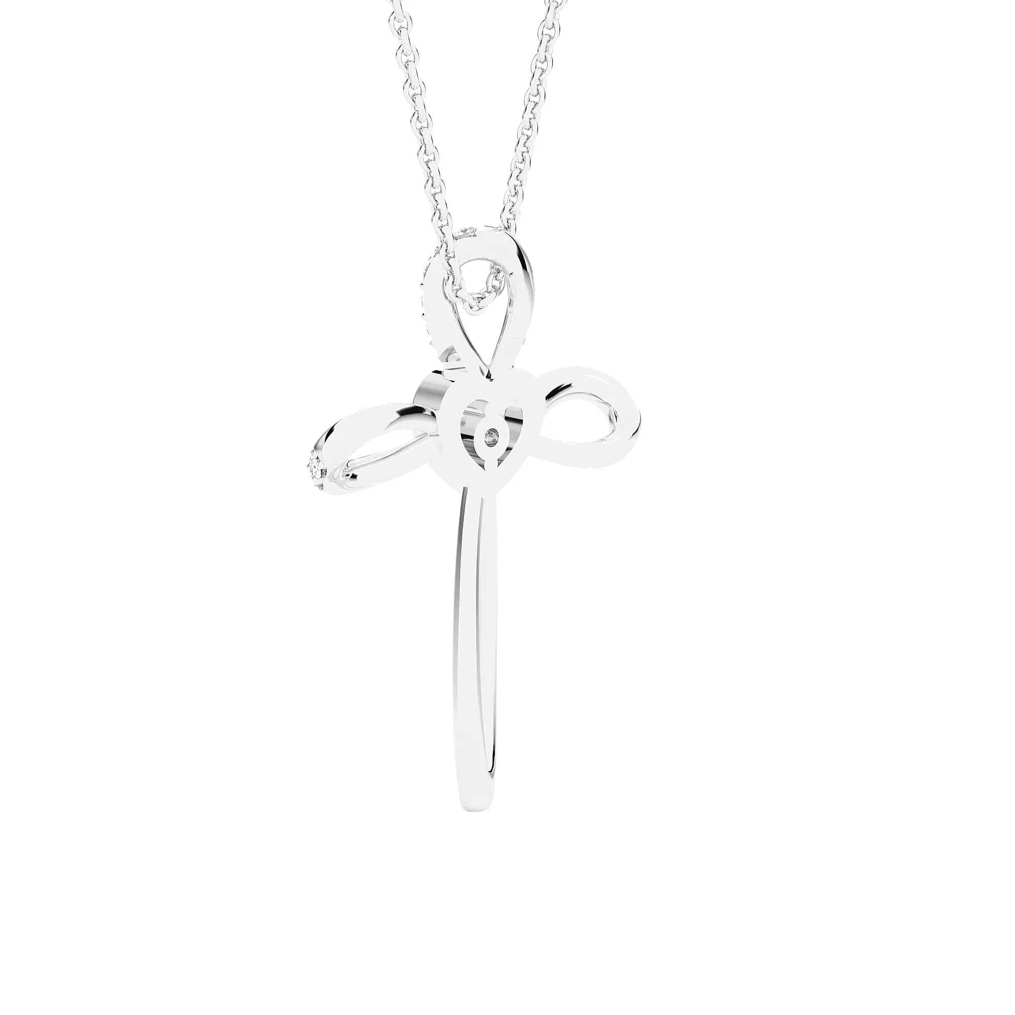 1/8  ctw Round Lab Grown Diamond Cross Pendant