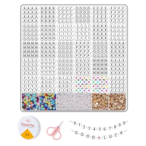 1800  Letter Beads Set for DIY Friendship Bracelets, Alphabet Beads Kit with Crystal String, Pearls, Seed Beads & Charms, Perfect for Jewelry Making, Crafts, Necklaces & Bracelets