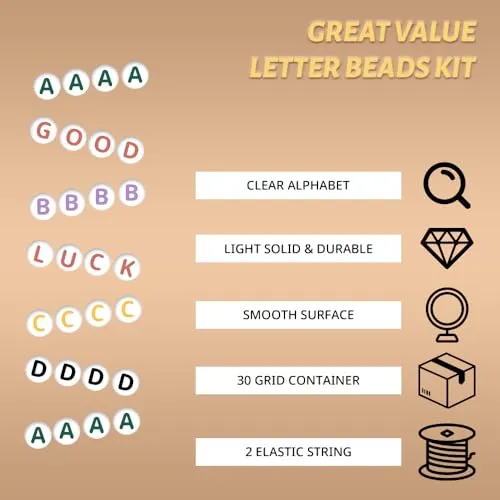 1800  Letter Beads Set for DIY Friendship Bracelets, Alphabet Beads Kit with Crystal String, Pearls, Seed Beads & Charms, Perfect for Jewelry Making, Crafts, Necklaces & Bracelets