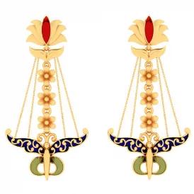 22k Gold Earrings With Gorgeous Hanging Butterfly Design From Mugdhaa Collection