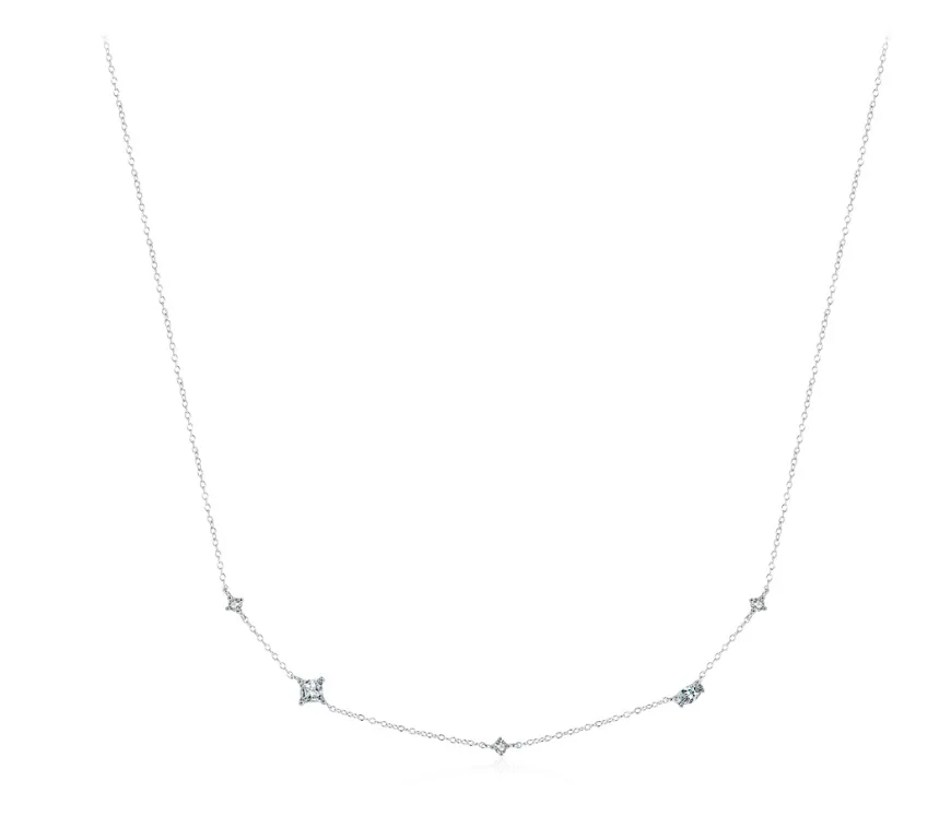 AMELIA Sparkling Diamonds Sterling Silver Necklace