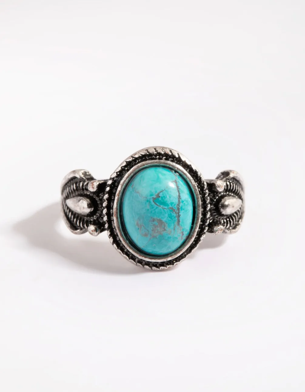 Antique Silver Semi-Precious Stone Ring