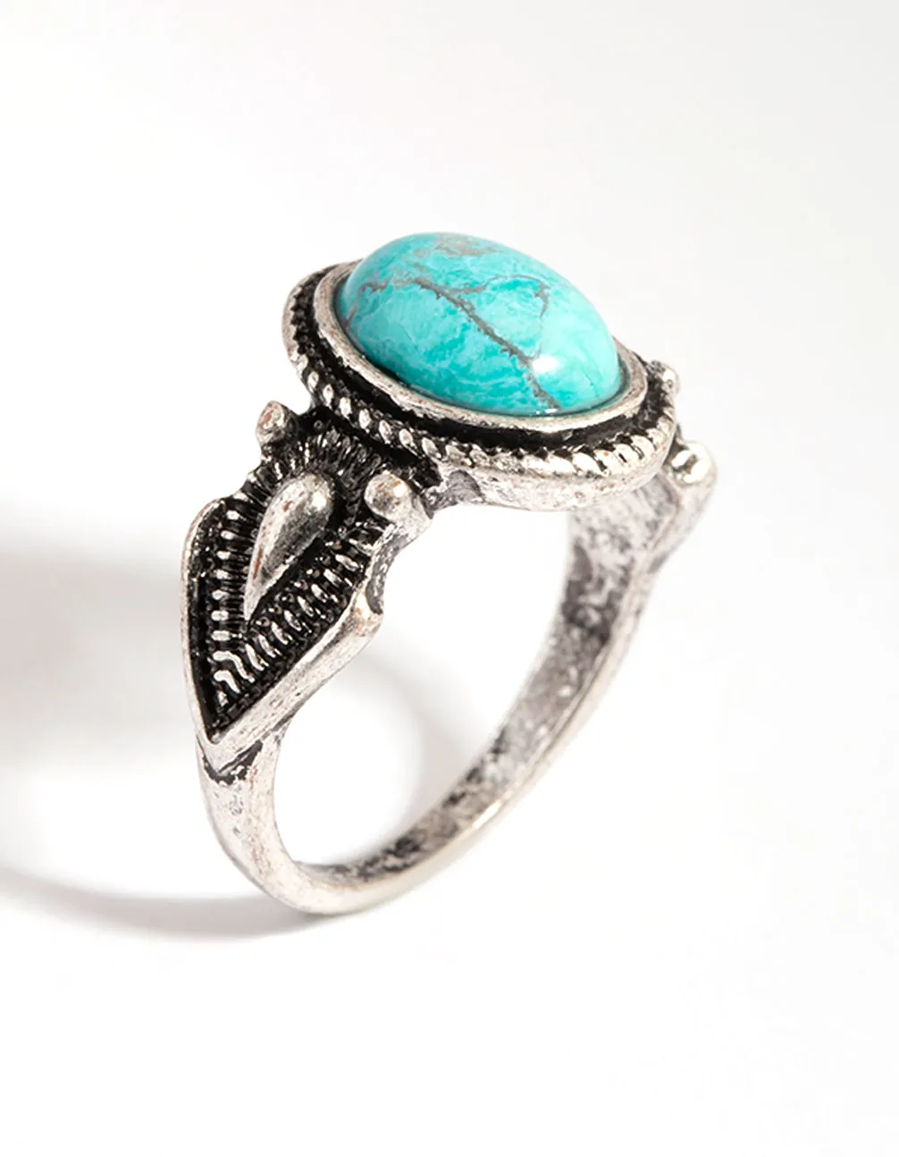 Antique Silver Semi-Precious Stone Ring