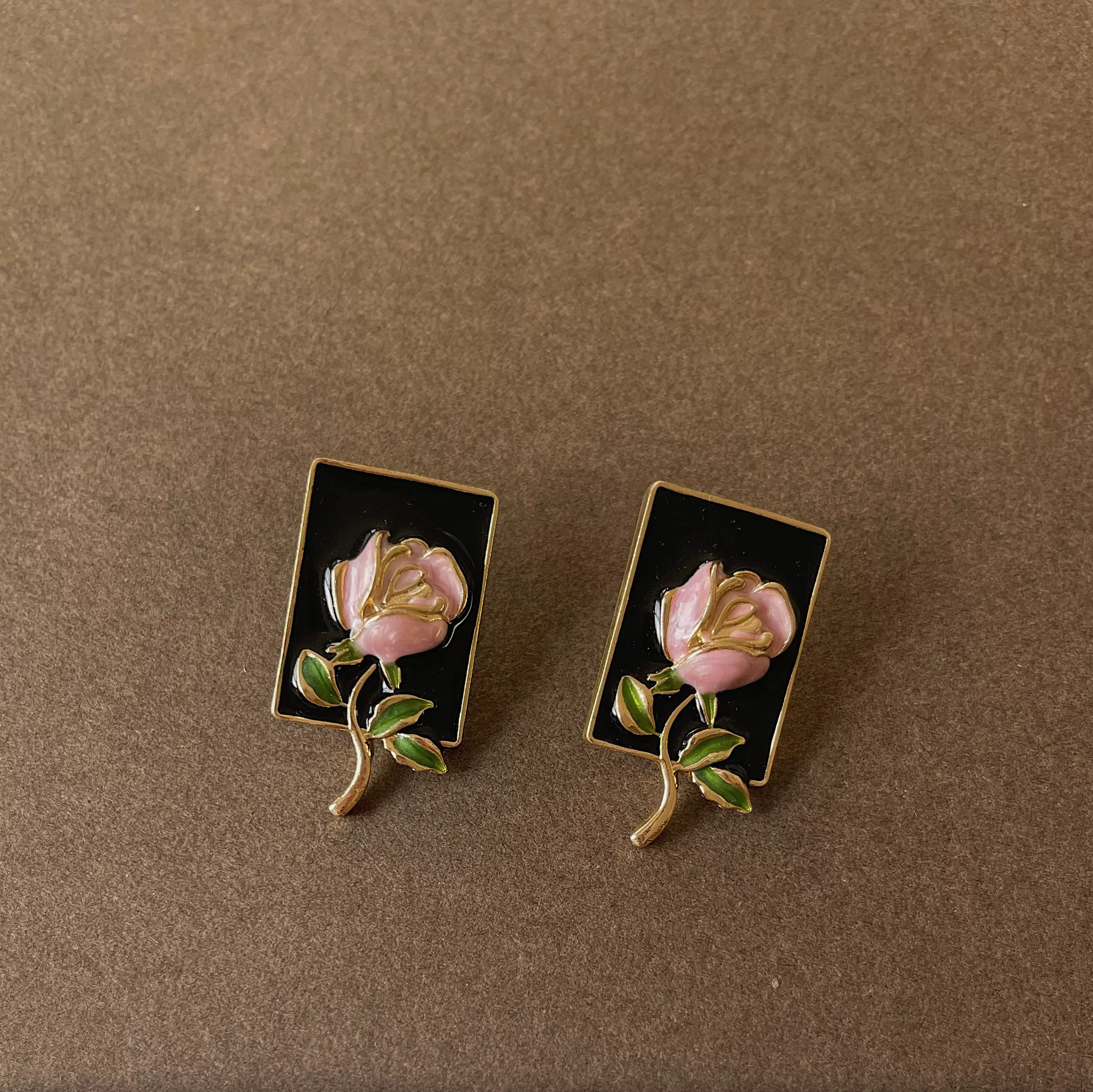 Babakud Unique Vintage Rose Flower Earrings