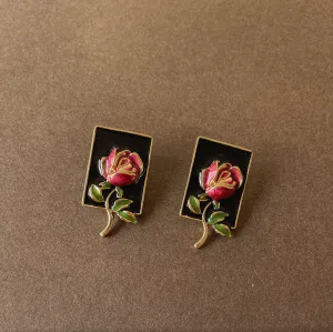 Babakud Unique Vintage Rose Flower Earrings