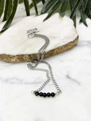 baby bauble necklace - black agate II