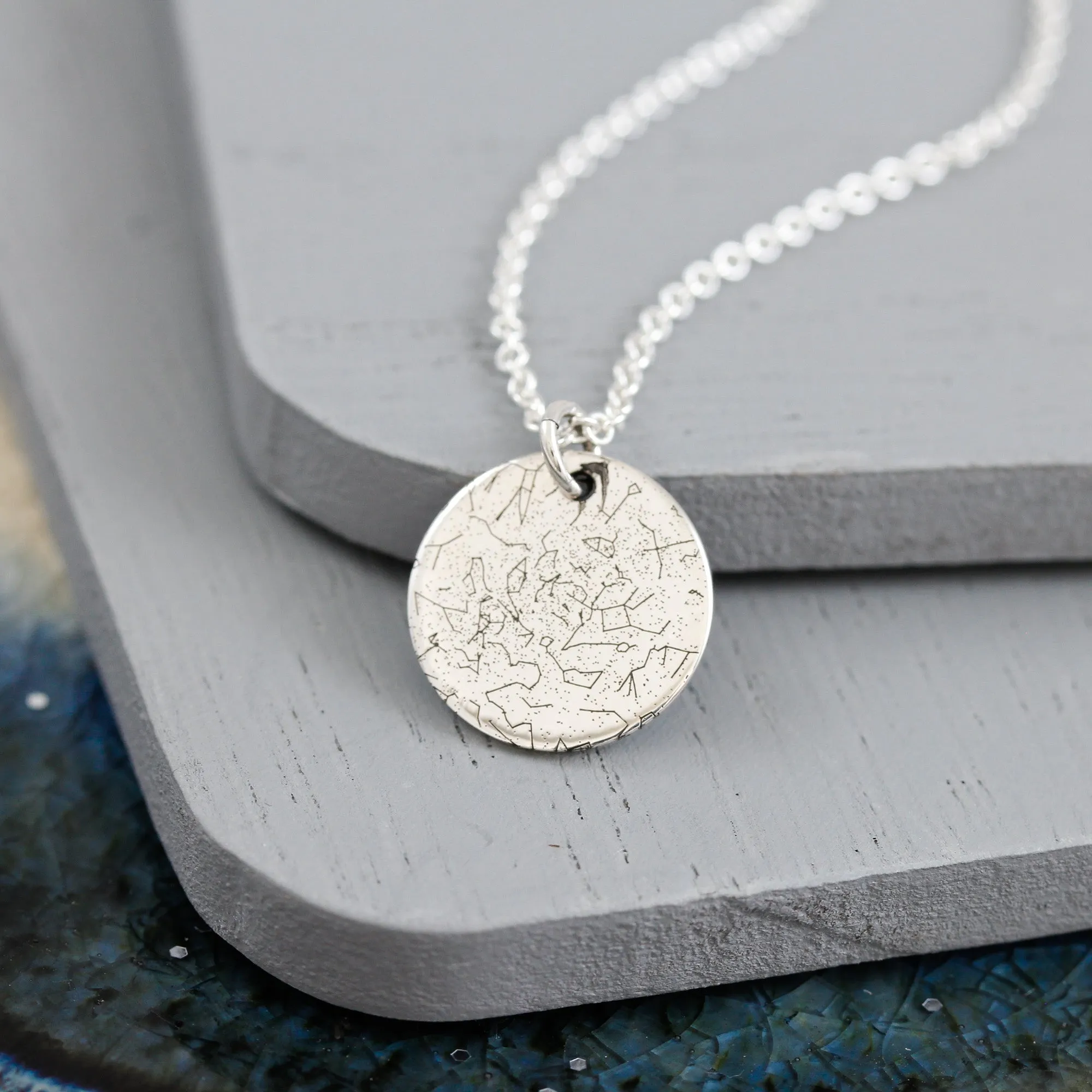 Bespoke Star Map Constellation Necklace - 15mm Disc