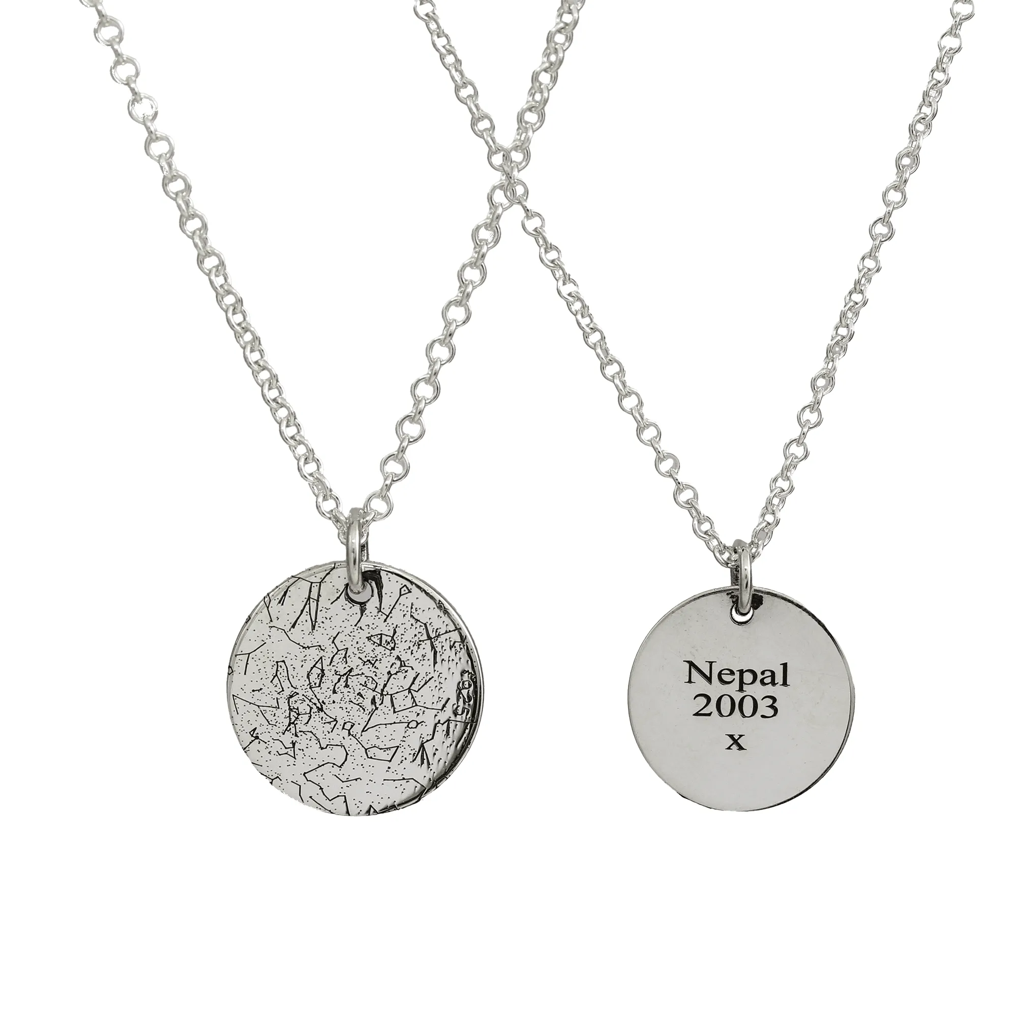 Bespoke Star Map Constellation Necklace - 15mm Disc