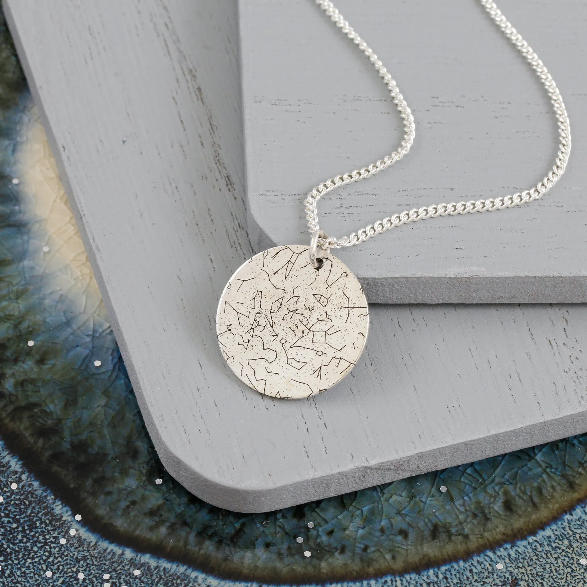 Bespoke Star Map Constellation Necklace - 20mm Disc