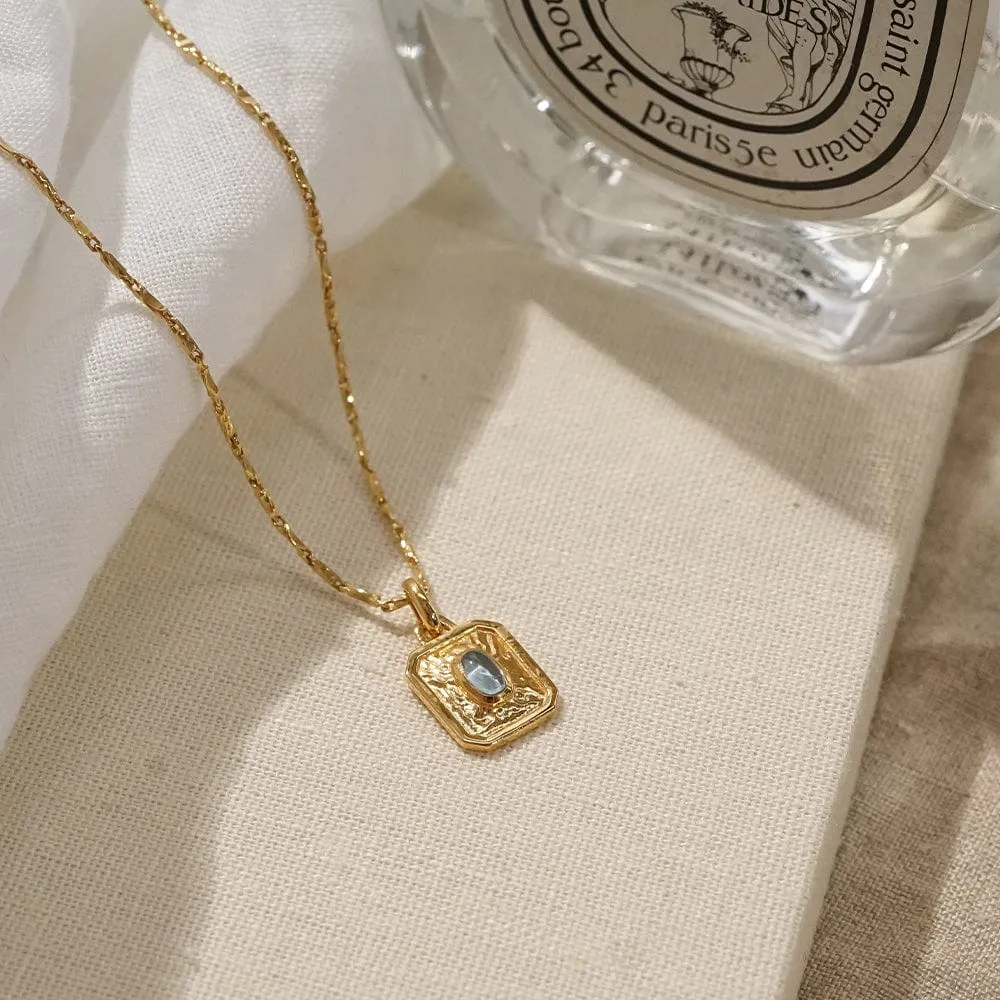 Birthstone Necklace 18ct Gold Plate