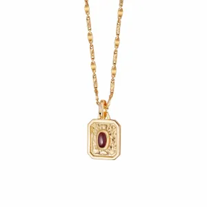 Birthstone Necklace 18ct Gold Plate