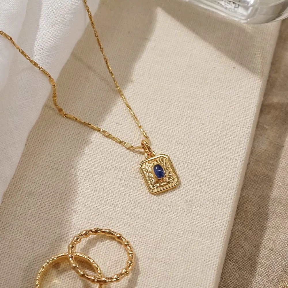 Birthstone Necklace 18ct Gold Plate