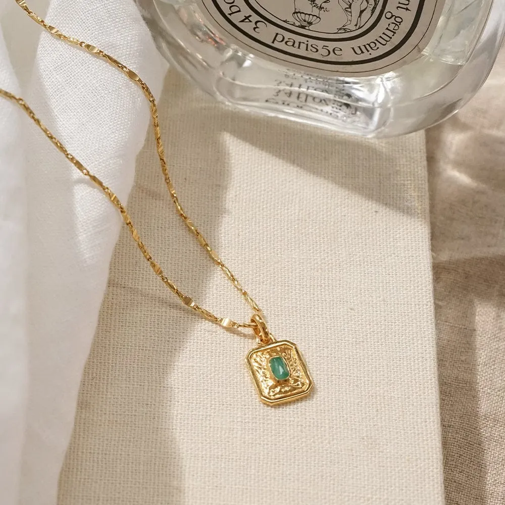 Birthstone Necklace 18ct Gold Plate