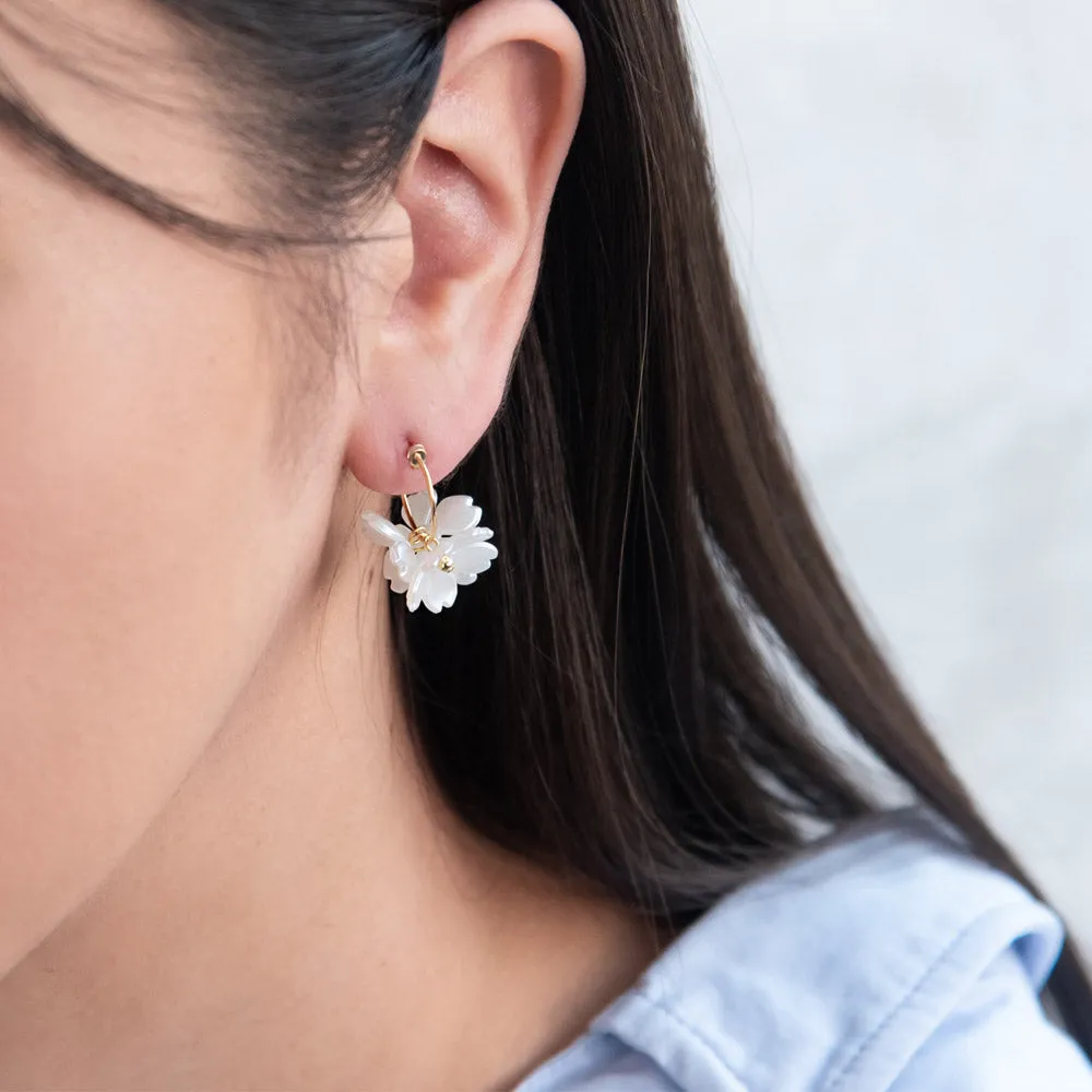 Blossoming Sakura Hoop Plastic Earrings