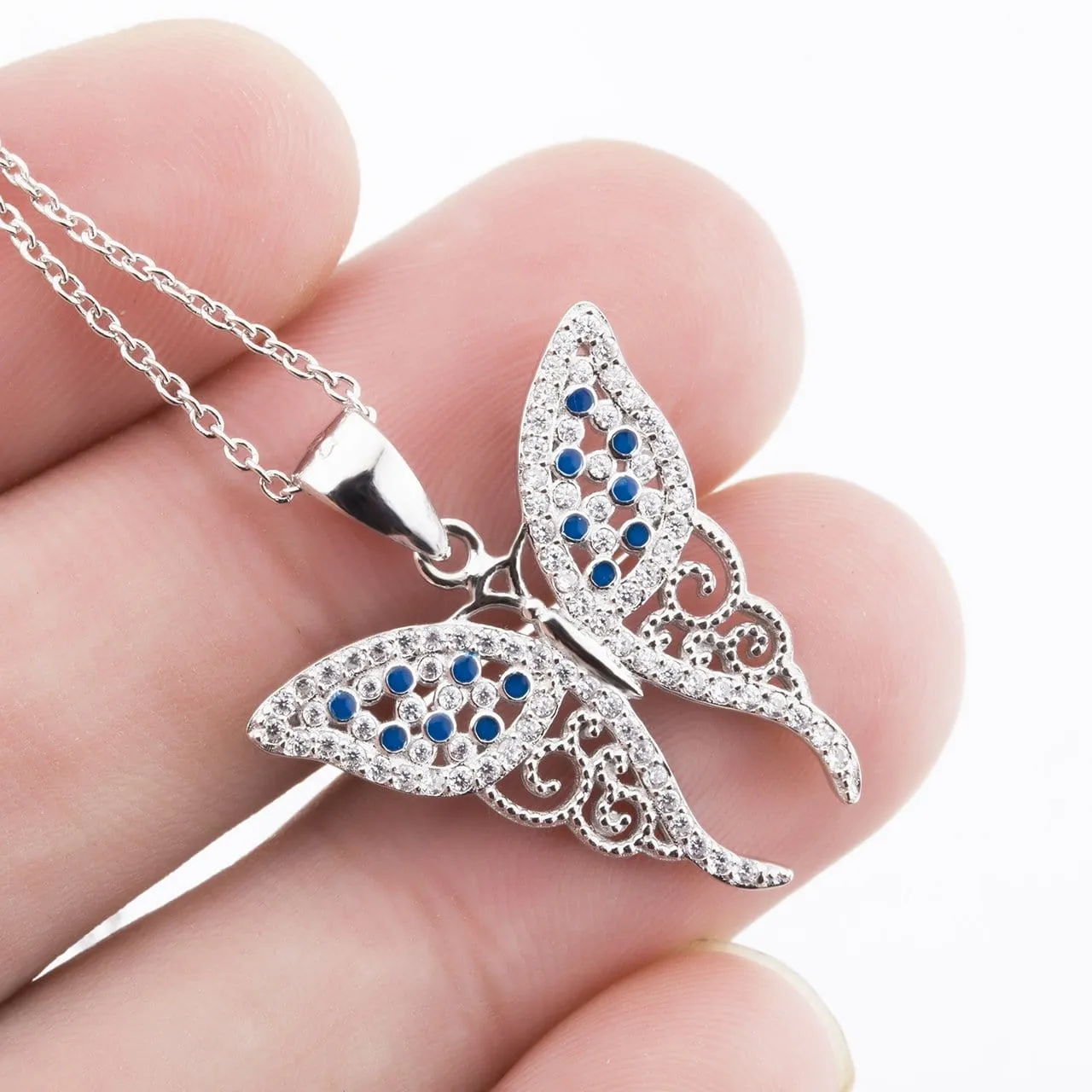 Butterfly Necklaces Sparkling Beauties in Solid Sterling Silver