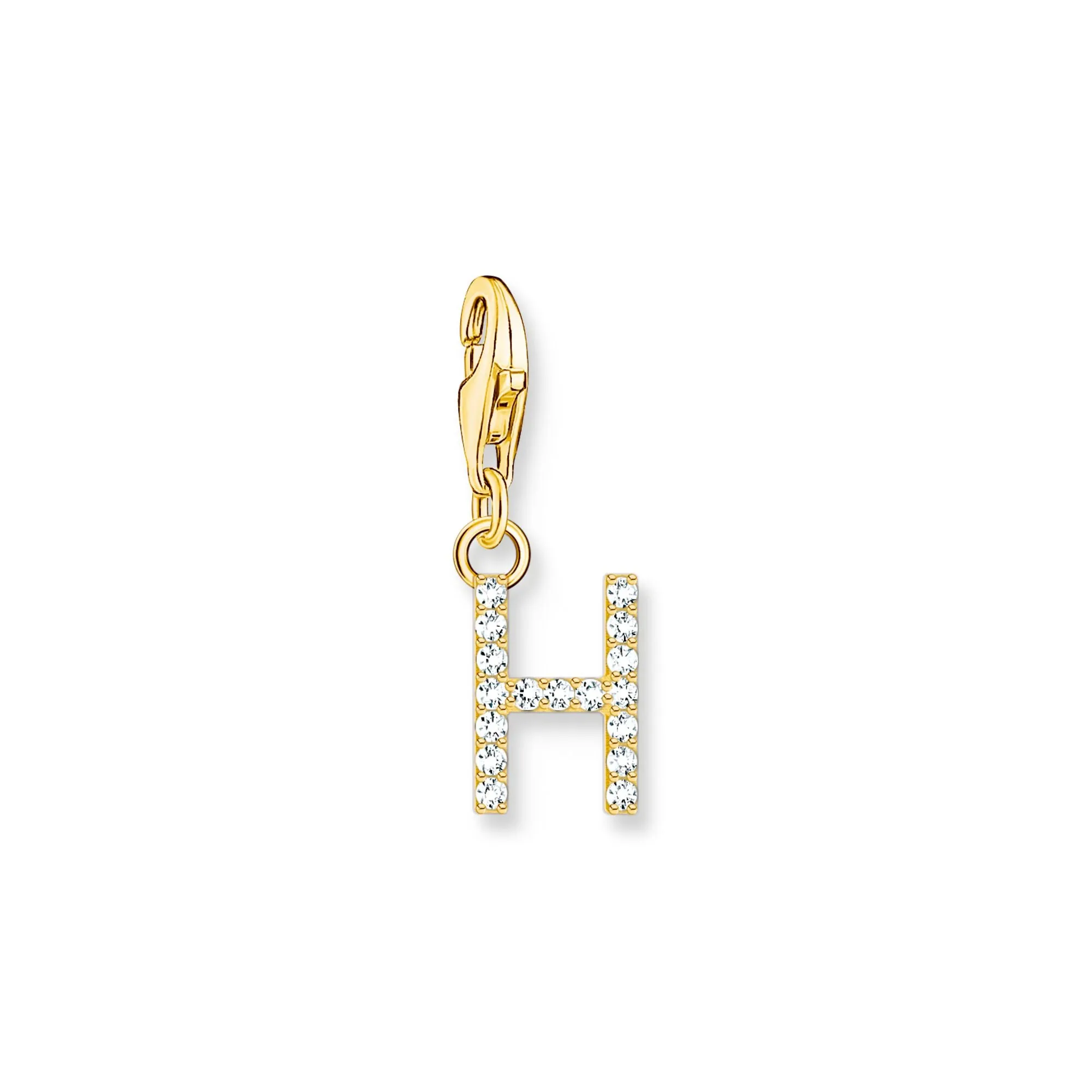 Charm Pendant letter H gold plated