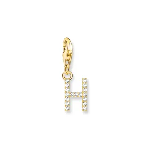 Charm Pendant letter H gold plated