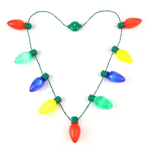 Christmas Pack of 9 Glittering Holiday Light-Up Christmas Pendant Necklaces