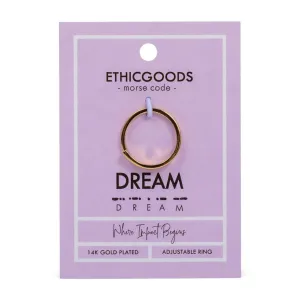 CLASSIC GOLD Morse Code Ring - Stamped | DREAM: Dream