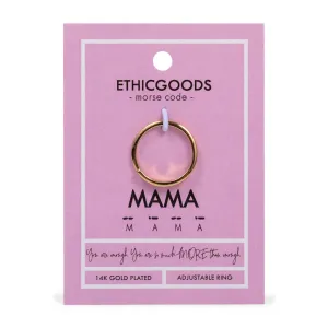 CLASSIC GOLD Morse Code Ring - Stamped | MAMA: Mama