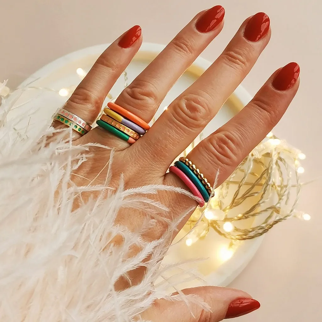 Color Ball Ring - Silver