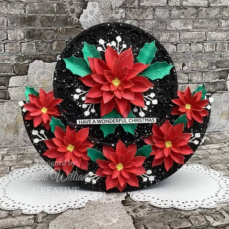 Creative Expressions Craft Dies By Jamie Rodgers - Festive Collection - Poinsettia Rings