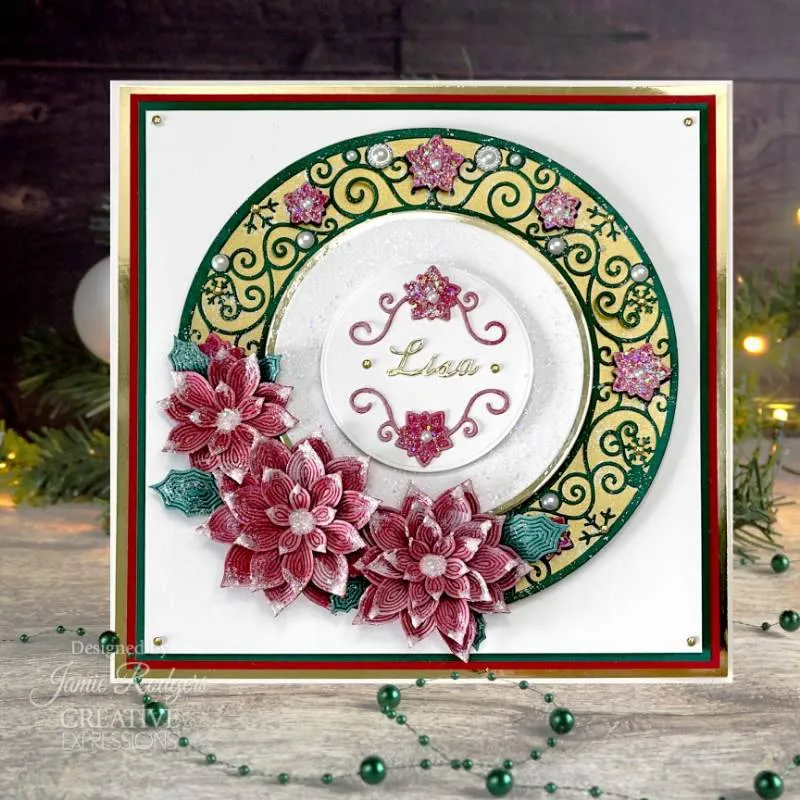 Creative Expressions Craft Dies By Jamie Rodgers - Festive Collection - Poinsettia Rings