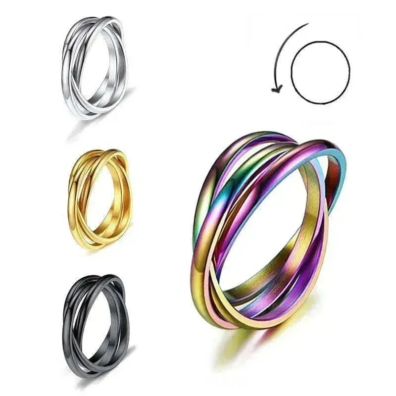 Creative Three-Rotating rings For Couple Personalized Anxiety Relief Rings