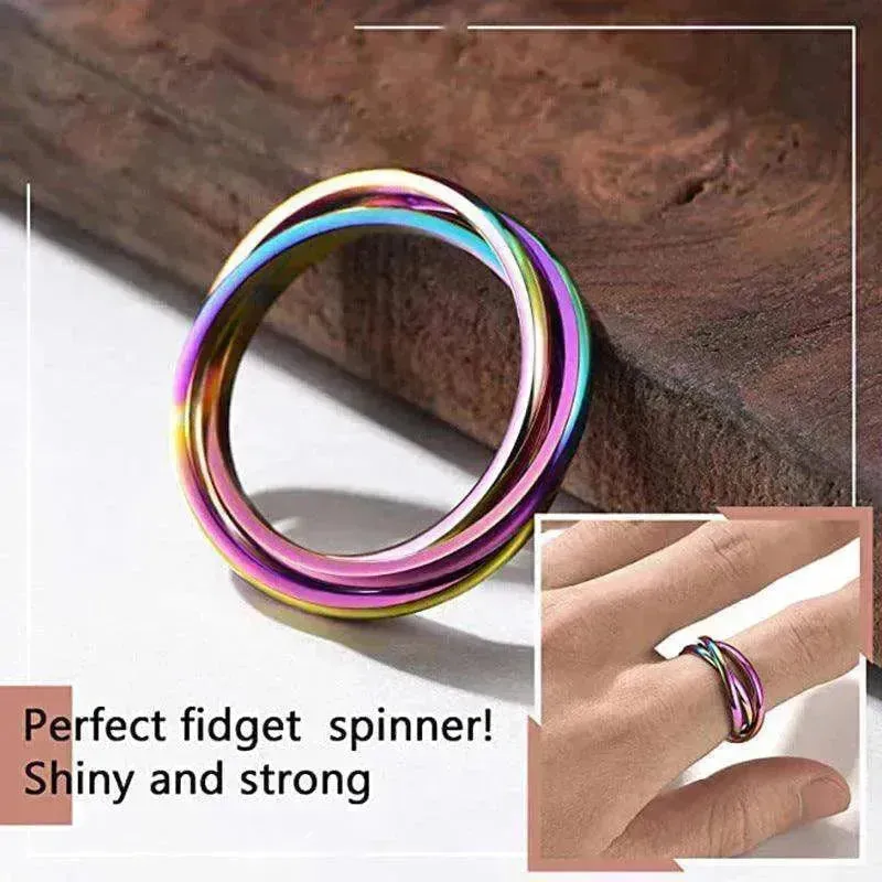 Creative Three-Rotating rings For Couple Personalized Anxiety Relief Rings