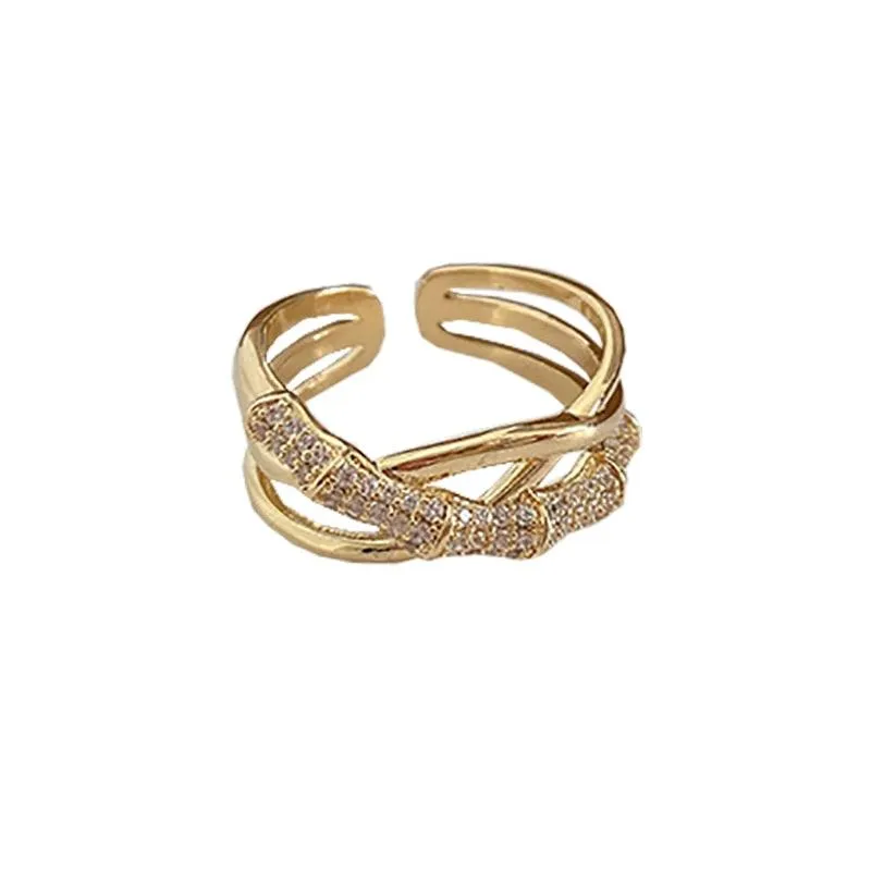 Cross Snake Bone Bamboo Shape Ring