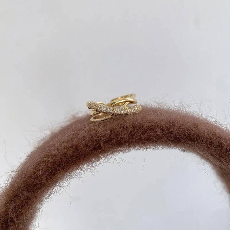 Cross Snake Bone Bamboo Shape Ring