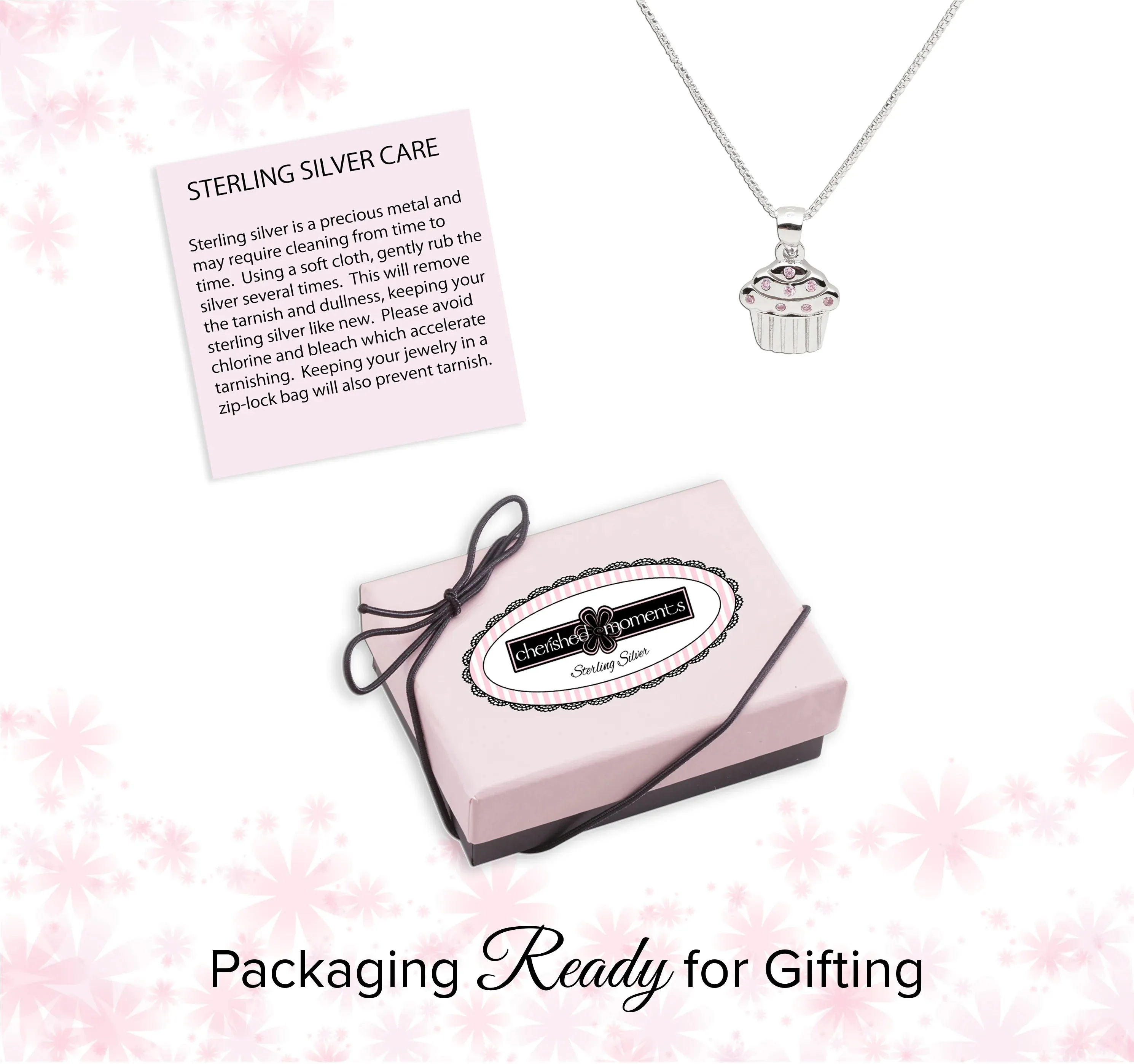 Cupcake Necklace - Sterling Silver