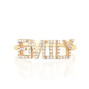 Custom Diamond Name Ring