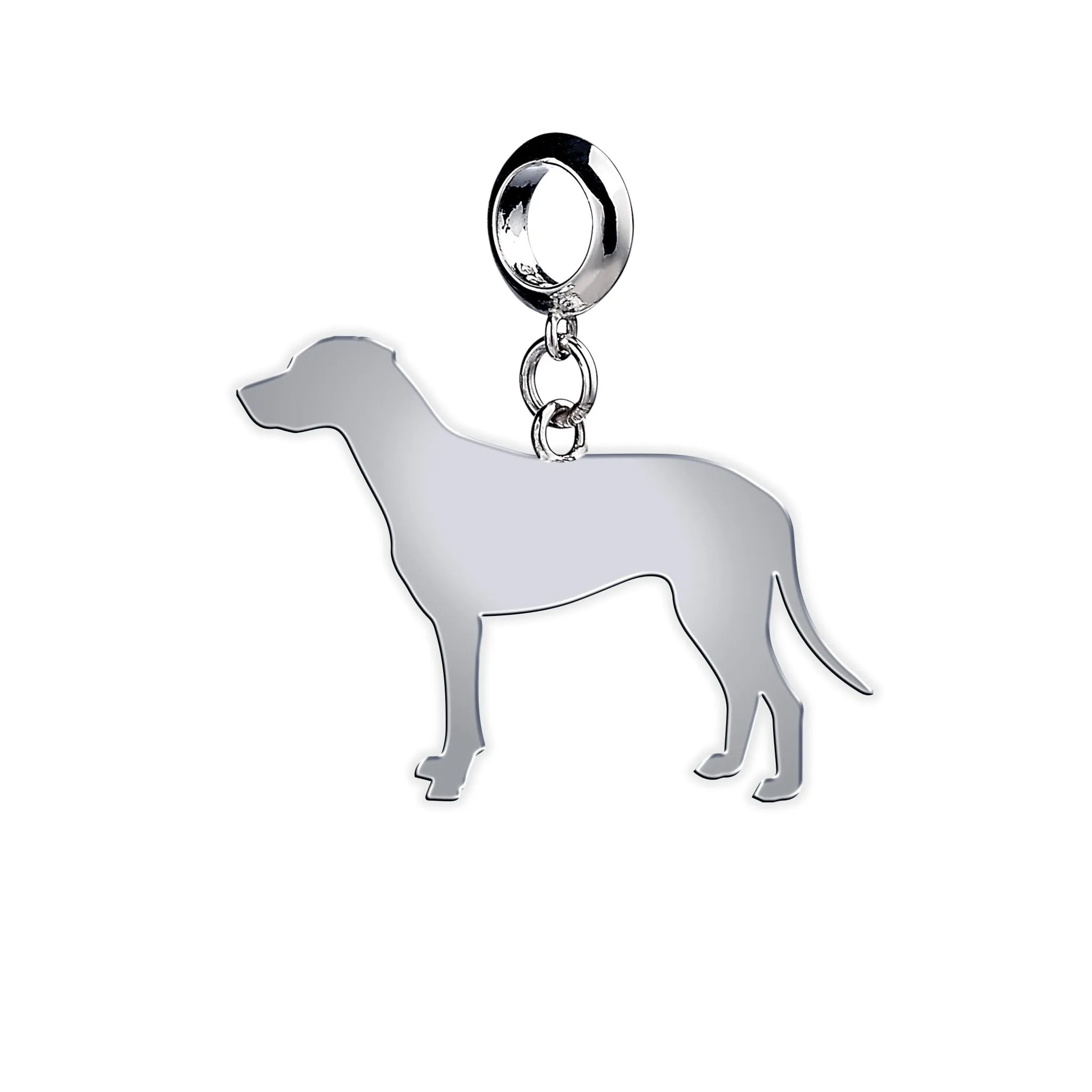 Dalmatian Silhouette Silver Charm