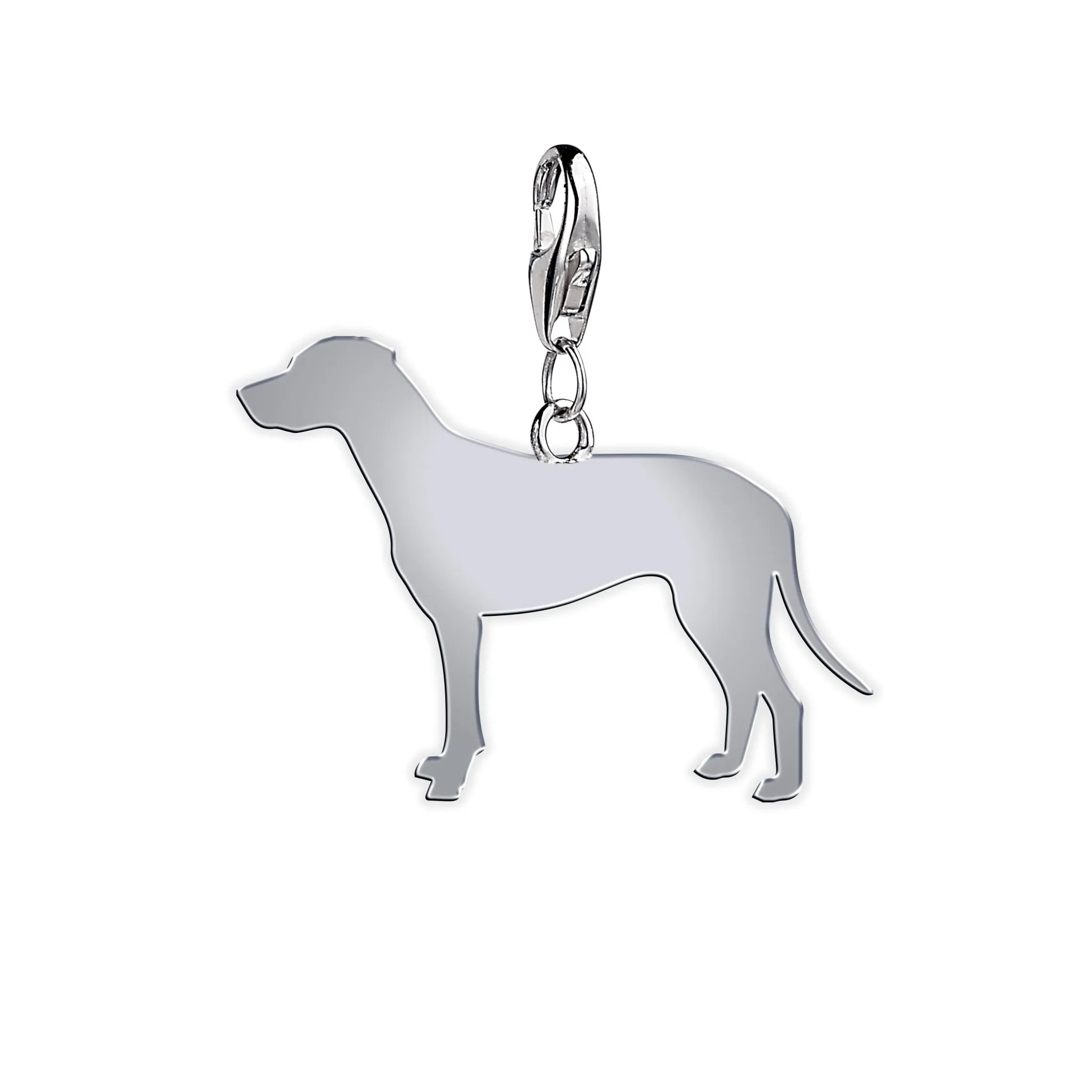 Dalmatian Silhouette Silver Charm