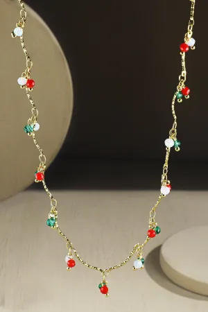 Delicate Holiday Bead Necklace