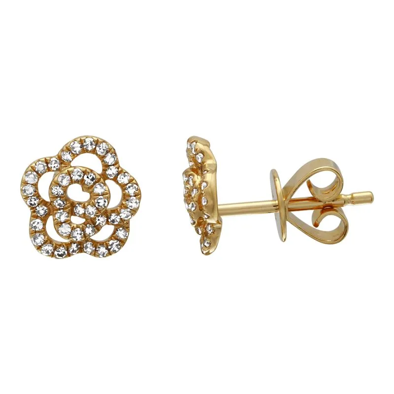 Diamond Flower Studs