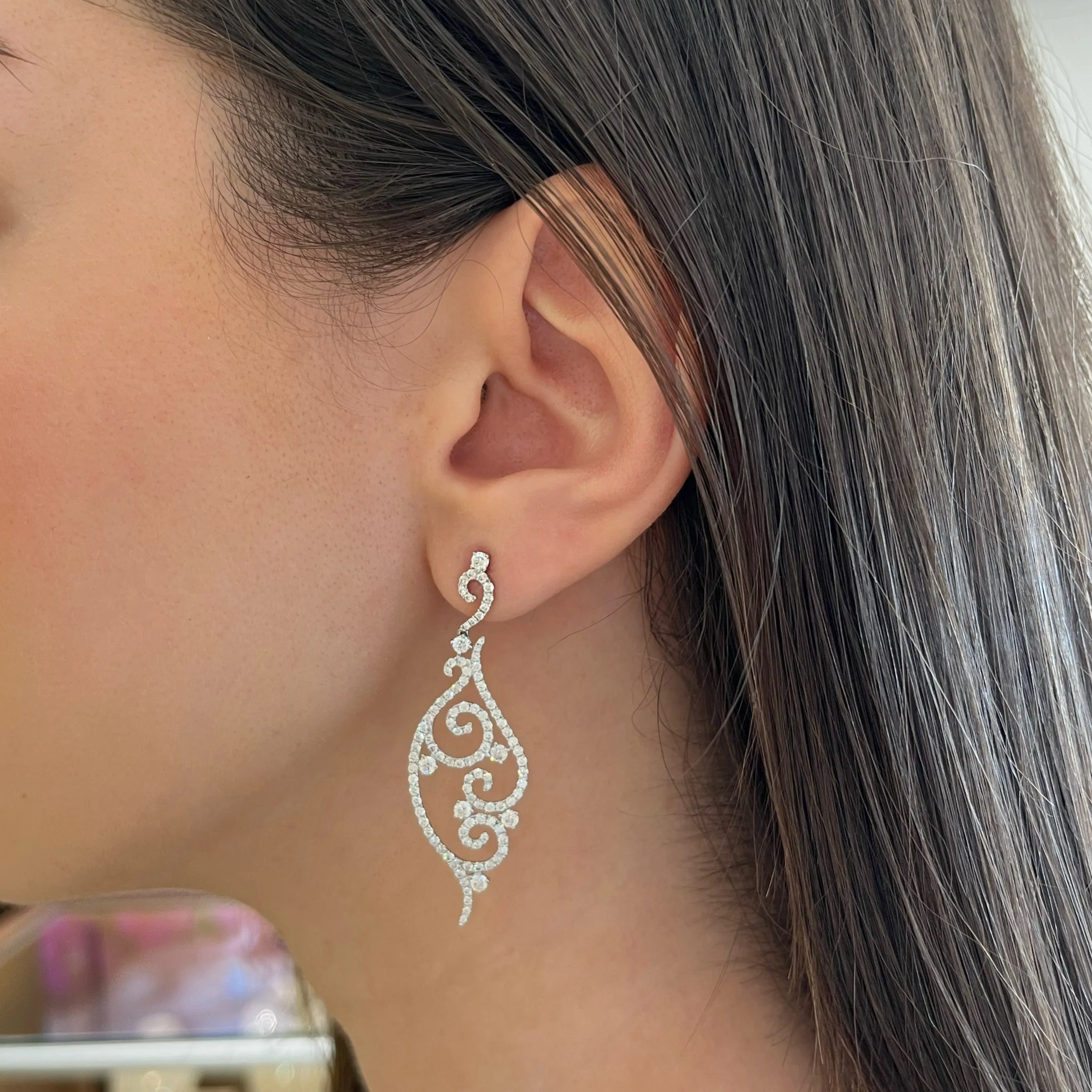 Diamond Swirl Earrings