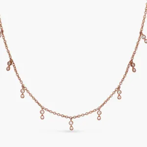 Drop Shine CZ Charm Delicate Silver Necklace