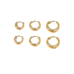 Elegant C-Shaped Women's Earrings Set with Rings - Vienna Verve Collection