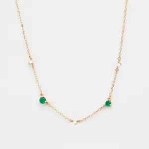 Emerald and Diamond Five Amigos Station Necklace