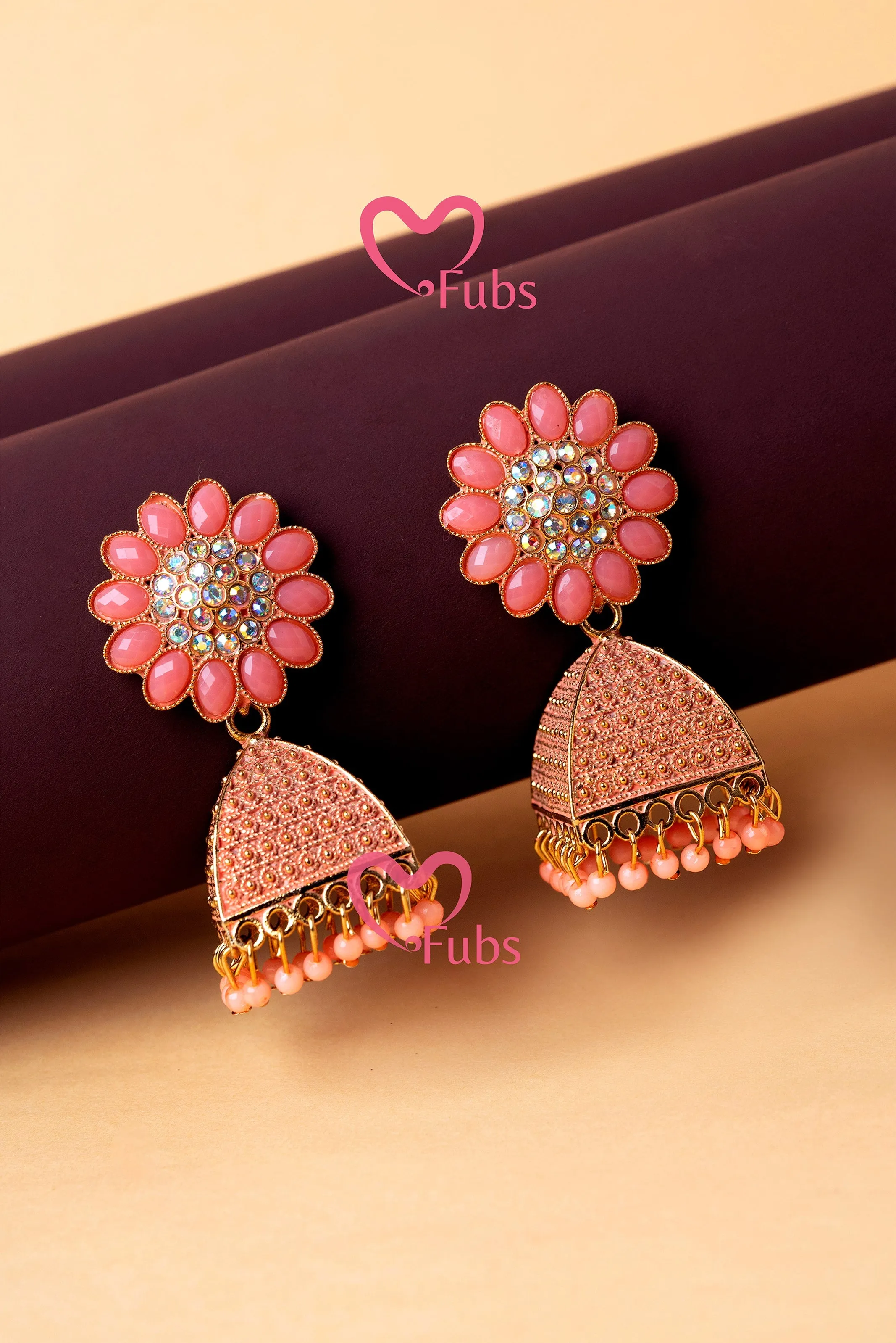 Ethereal Bead and Diamond Jhumka